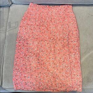Vintage pink pattern pencil skirt